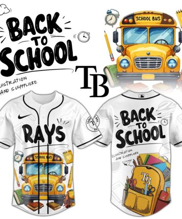 Back To School Rays Baseball Jersey – Fun School Bus Design For Kids & Teens!