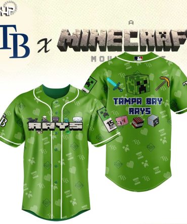 Limited Edition Tampa Bay Rays X Minecraft Green Jersey – Unique Gamer Style!