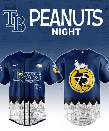 Limited Edition Tb Rays Peanuts Night Jersey - Celebrate 75 Years With Snoopy Style!
