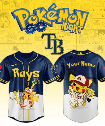 Customizable Pokémon Go Night Jersey – Pikachu Baseball Design – Perfect For Fans