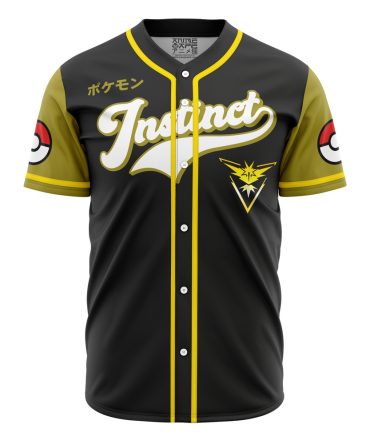 Team Instinct Pokémon Jersey – Stylish Black & Yellow Button-Up Top For Fans