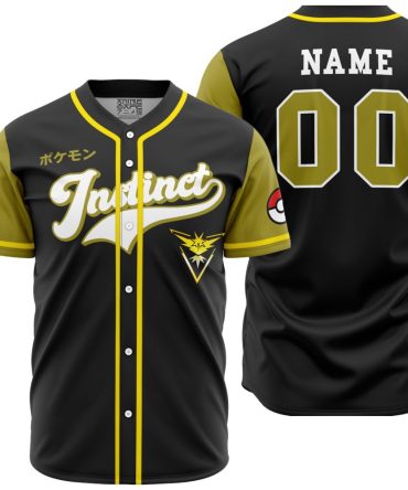 Custom Team Instinct Baseball Jersey - Pokémon Go Fan Gear - Personalized Name & Number
