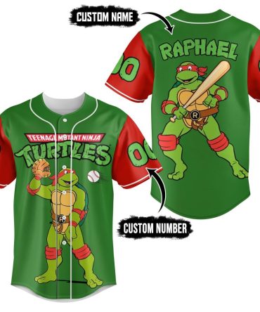 Customizable Teenage Mutant Ninja Turtles Baseball Jersey – Personalized Name & Number