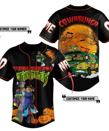 Customizable Tmnt Halloween Jersey – Personalize Name & Number – Cowabunga Style!