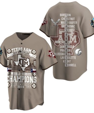 Texas A&M 2024 World Series Champions Jersey - Limited Edition Baseball Fan Gear