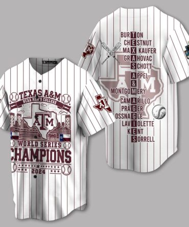 Texas A&M 2024 Ncaa Champs Baseball Jersey - Limited Edition Fan Gear