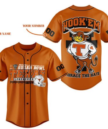Custom Texas Longhorns Baseball Jersey - Personalize Name & Number - Hook 'Em Orange Fan Gear