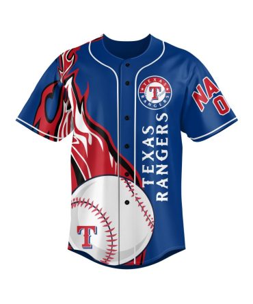 Texas Rangers Baseball Flame Jersey - Bold Design, Perfect For Fans!