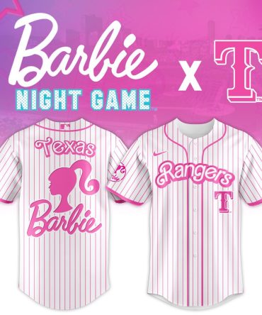Barbie X Texas Rangers Pink Striped Jersey - Limited Edition Night Game Apparel