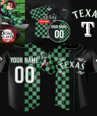 Custom Texas Anime-Inspired Checkerboard Jersey – Personalize Your Name & Number!
