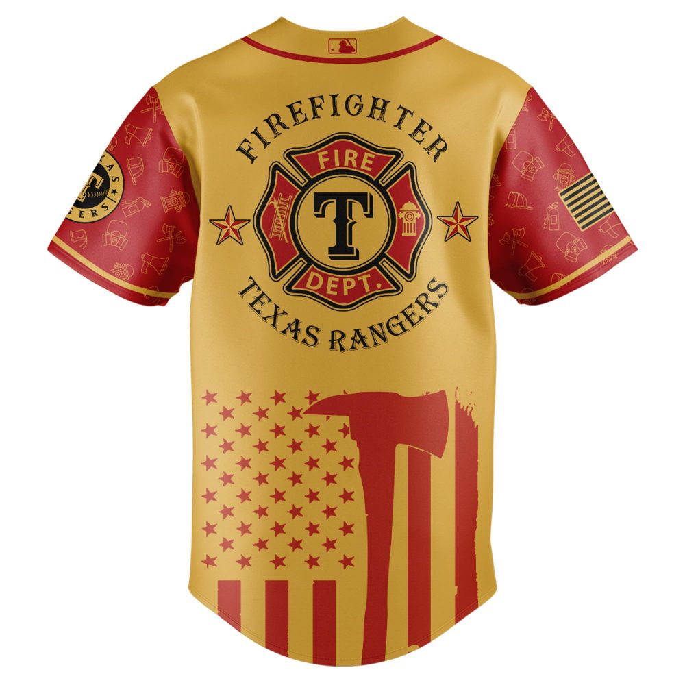Honor Heroes: Firefighter Appreciation Night Texas Rangers Jersey - Image 3