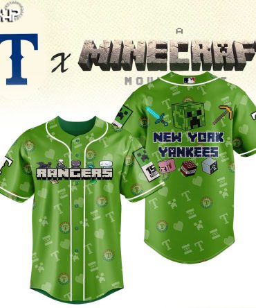 Limited Edition Minecraft X Baseball Jersey - Stylish Green Team Apparel For Fans