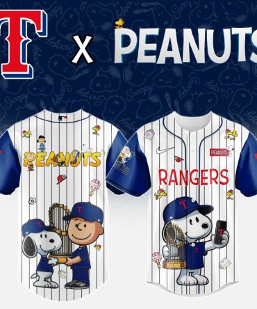 Limited Edition Texas Rangers X Peanuts Baseball Jersey - Iconic Snoopy & Charlie Brown Design!