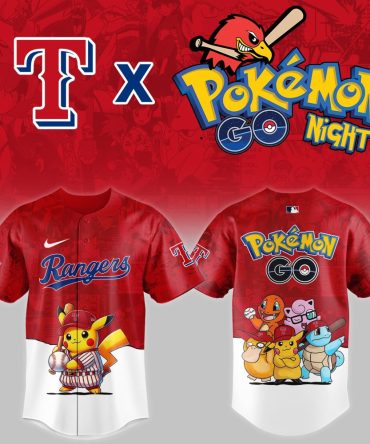 Limited Edition Texas Rangers X Pokémon Go Night Jersey – Catch 'Em All In Style!