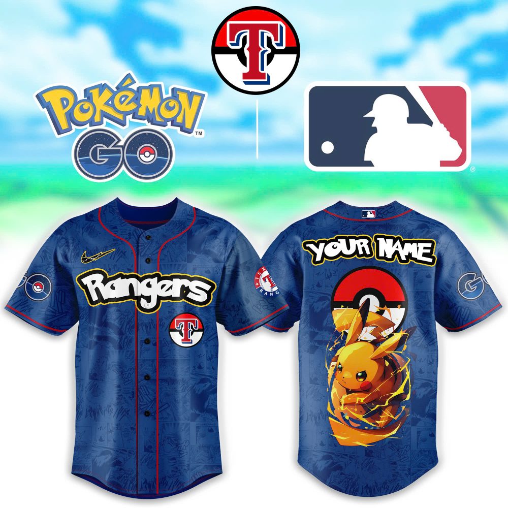 Custom Pokémon Go Rangers Jersey – Personalized Pikachu Mlb Fan Gear