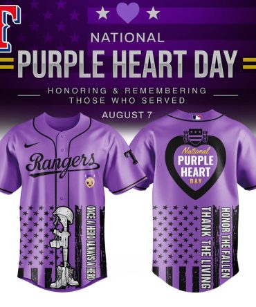 Limited Edition Purple Heart Day Baseball Jersey - Honor & Remember Heroes