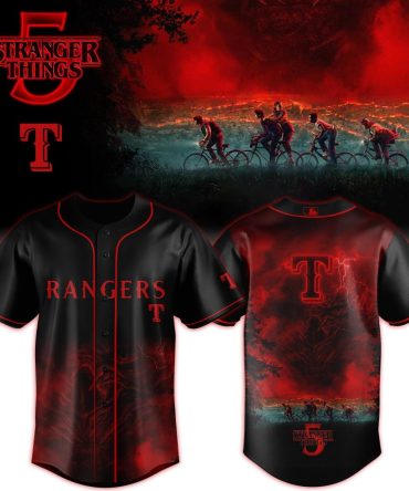 Stranger Things Themed Baseball Jersey - Stylish Black & Red Design For Fans