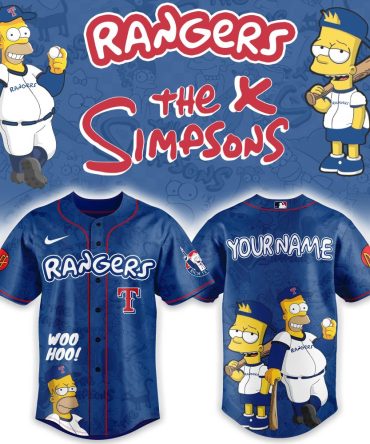 Custom Rangers X Simpsons Baseball Jersey – Personalized Fan Apparel
