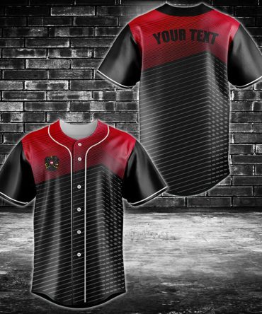 Customizable Red & Black Baseball Jersey – Personalize Your Team Gear Today!