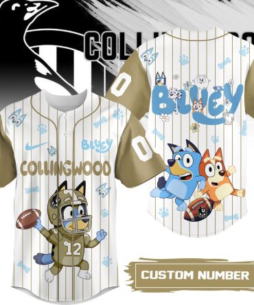 Custom Collingwood Bluey Kids' Jersey – Personalized Number, Fun Cartoon Design
