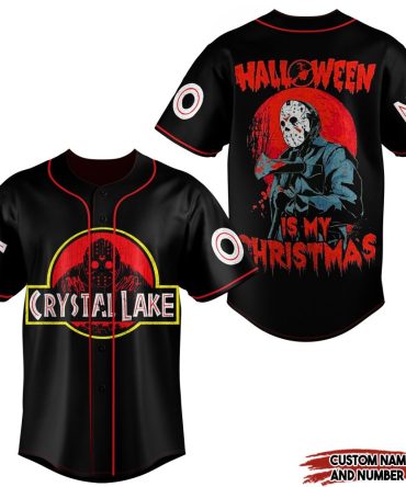 Custom Halloween Baseball Jersey - Crystal Lake Design - Personalize Name & Number