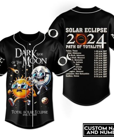 Custom Solar Eclipse 2024 Jersey - Dark Side Of The Moon Design, Personalized Name & Number