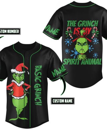 Customizable Grinch Christmas Jersey - Funny Holiday Spirit Wear - Add Your Name & Number!