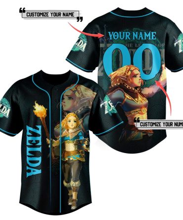 Customizable Zelda Baseball Jersey - Add Your Name & Number - Perfect Gamer Gift!