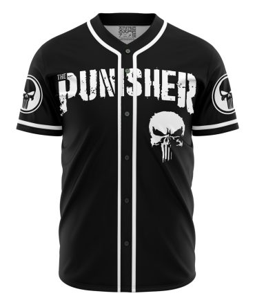 Men'S Black Punisher Baseball Jersey - Cool Skull Design, Perfect Gift!
