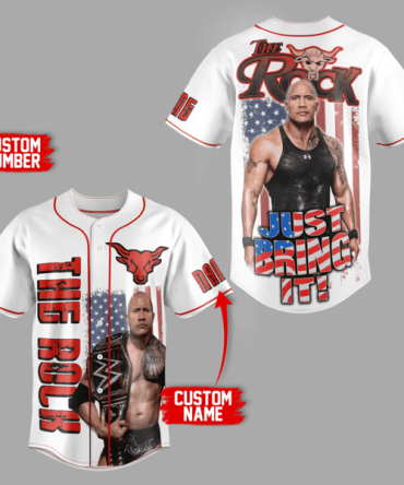 Custom The Rock Baseball Jersey – Personalize Name & Number, Iconic Design