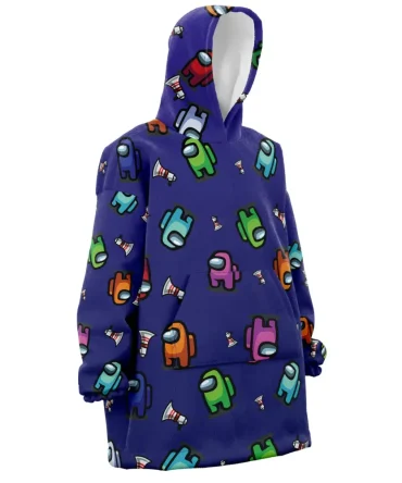 There Is One Impostor Among Us Pattern Hooded Blanket Hoodie
