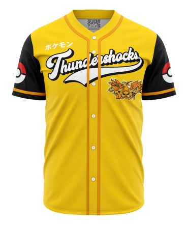 Yellow Thundershocks Baseball Jersey - Anime-Inspired Fan Apparel For Pokémon Lovers