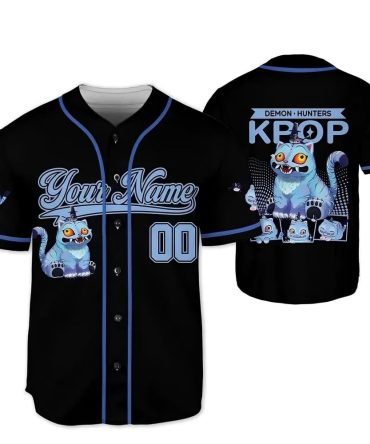 Customizable Demon Hunter Kpop Baseball Jersey - Unique Cartoon Design
