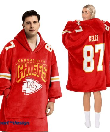 T.K 87 Kansas City Chiefs Football Hooded Blanket Hoodie