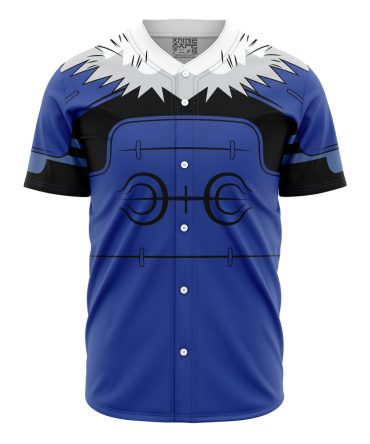 Anime-Inspired Blue Pattern Baseball Jersey - Stylish & Comfortable Fan Gear