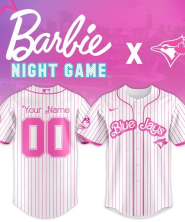 Custom Blue Jays Barbie Night Game Jersey - Pink Stripe Limited Edition