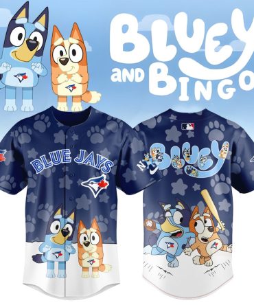 Blue Jays Kids Jersey: Cute Bluey & Bingo Design - Perfect Gift For Little Fans!