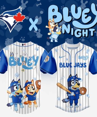 Limited Edition Bluey X Blue Jays Kids' Baseball Jersey - Fun & Sporty Design!