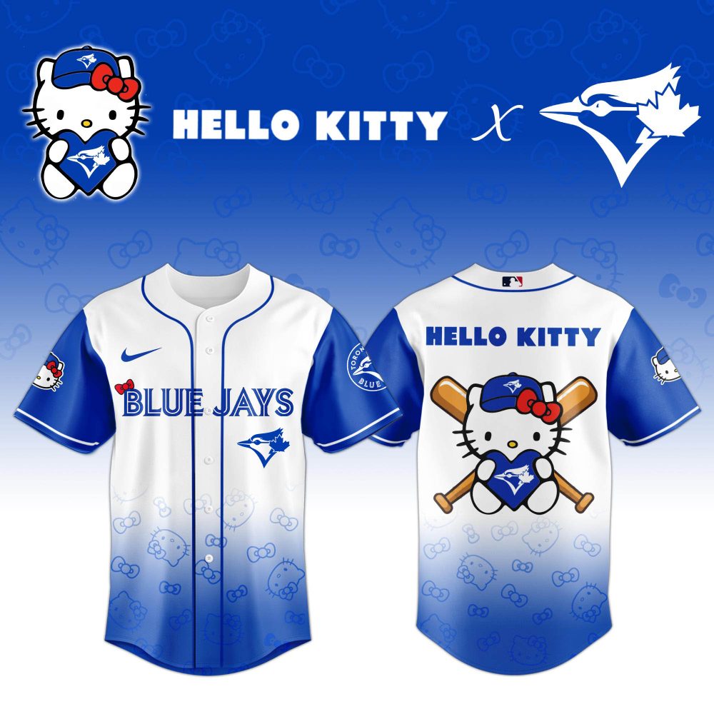 Hello Kitty X Blue Jays Baseball Jersey – Limited Edition Fan Gear For All Ages!