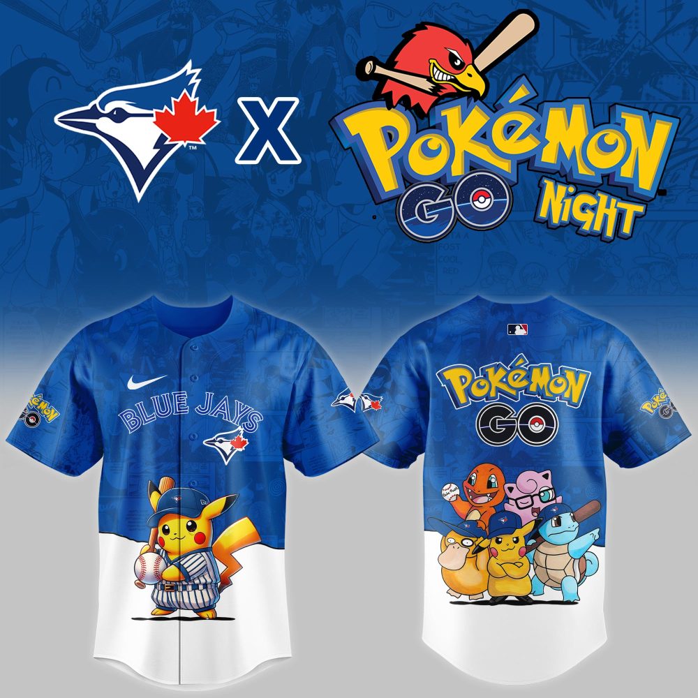 Exclusive Blue Jays X Pokémon Go Night Jersey – Pikachu & Friends Design