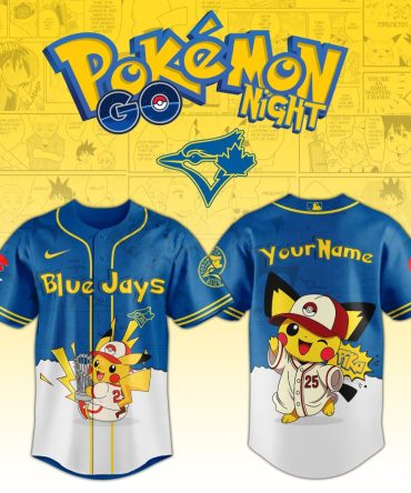 Custom Blue Jays Pokémon Night Jersey - Pikachu Baseball Design, Personalize Your Name!