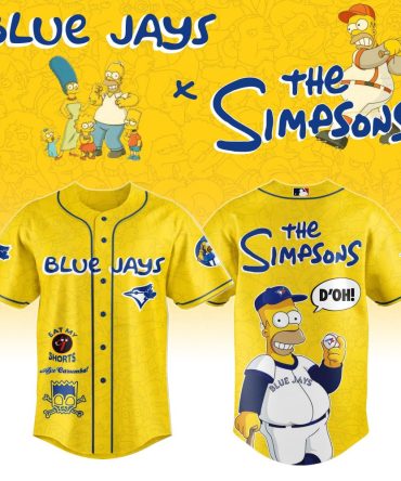 Limited Edition Blue Jays X The Simpsons Jersey – Vibrant Yellow, Iconic Design, Perfect For Fans!