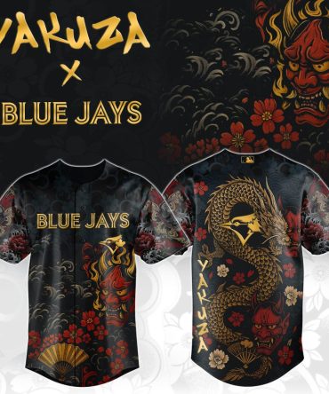 Limited Edition Yakuza X Blue Jays Dragon & Oni Baseball Jersey - Bold & Stylish Design