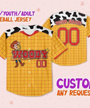 Customizable Kids/Youth/Adult Baseball Jersey - Fun Design, Add Your Name!