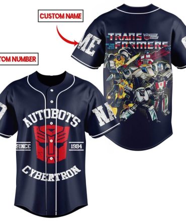 Custom Transformers Baseball Jersey - Personalized Name & Number, Autobots Design
