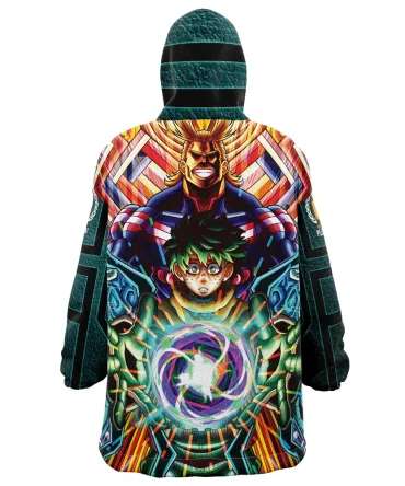 Trippy Deku X All Might My Hero Academia Hooded Blanket Hoodie
