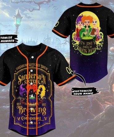 Custom Witchy Baseball Jersey – Personalized Halloween Magic Apparel