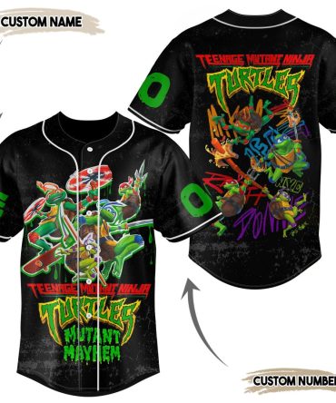 Customizable Tmnt Mutant Mayhem Baseball Jersey – Personalized Name & Number