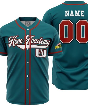 Custom Hero Academy Baseball Jersey - Personalized Name & Number - Perfect Gift For Anime Fans!