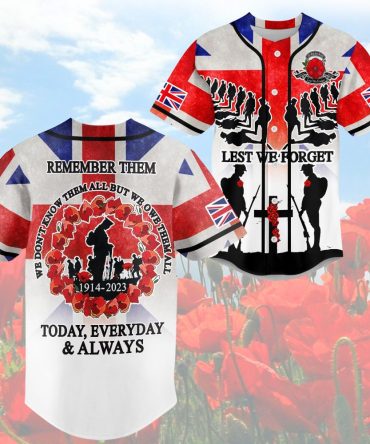 Commemorative Remembrance Day Jersey – Honor Veterans With Style , 1914-2023 Tribute